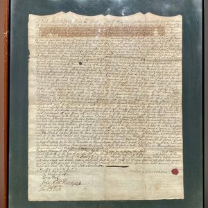 Mid 18th Century Signed Original Framed Land Indenture, NJ, 1774